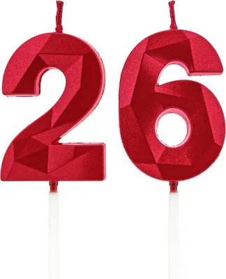Image de Bougies d'anniversaire numéro 26, décorations pour gâteau