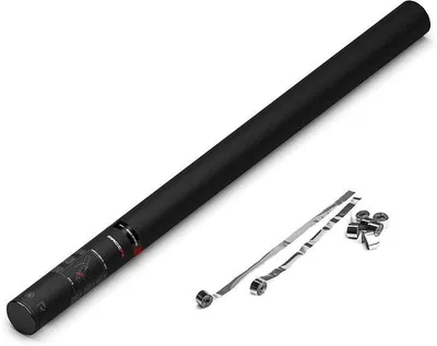 Produktbild von Handkanone 80 cm – Metallische Luftschlangen – Silber