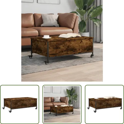 Obrázek produktu pro Konferenční stolek s kolečky The Living Store kouřový dub 91x55x34 cm materiál na bázi dřeva