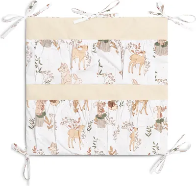Produktbild von SENSILLO Kinderbett-Organizer Funktionelle Dekoration 47x47 cm - Wolf und Freunde Beige