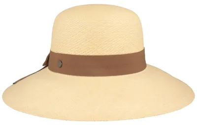 Original große Panamahut Glocke mit Schleife von Hut-Breiter in beige