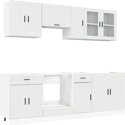 Produktbild von 8-tlg. Küchenschrank-Set Porto Weiß Holzwerkstoff