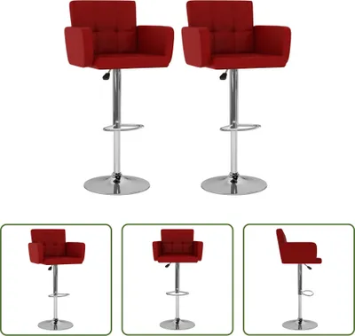Produktbild von The Living Store Barhocker 2 Stk. Weinrot Kunstleder