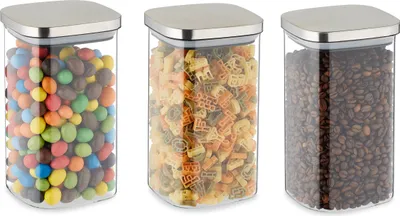 Produktbild von relaxdays 3er Set Vorratsgläser mit Deckel 1200 ml