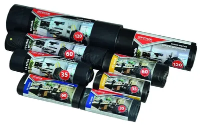 Produktbild von Müllbeutel 60L 10 Stück Schwarz LDPE 19μm Abfallsäcke Mülltüten