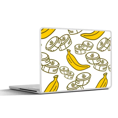 Produktbild von MuchoWow® Laptop Aufkleber Sticker Cover Banane - Muster - Obst 30x22 cm - Laptop-Sticker