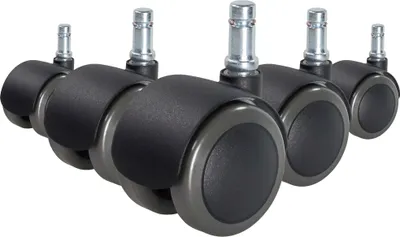 Produktbild von hjh OFFICE Stuhlrollen 5x ROLO FIX 10mm/50mm Ersatz Rollen Bürostuhl für Parkett, Laminat, Fliesen oder Steinboden