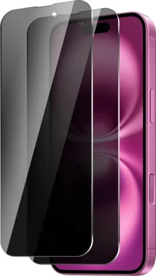 Produktbild von SmartUP iPhone 16 Panzerglas Blickschutz 2er Pack präzise Passform