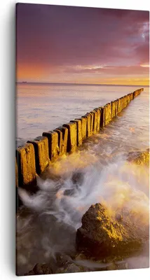 Produktbild von Bild auf Leinwand - Leinwandbild - Boot Landschaft Meer Ostsee - 55x100cm - Wand Bild - Wanddeko - Leinwanddruck - Bilder - Kunstdruck - Wanddekoration - Leinwand bilder - Wandkunst - PA55x100-3137
