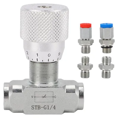 Produktbild von G1/4 Hydraulik-Durchflussregelventil, bidirektionaler Begrenzungsventil für Minibagger mit 0,8 bis 2 Tonnen
