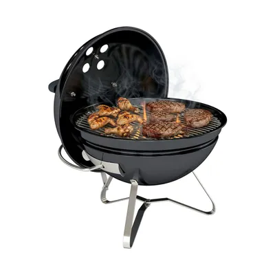Produktbild von Holzkohlegrill Tragbarer Kugelgrill mit Deckel Griff verstellbaren Lüftungsschlitzen für Barbeque 41x41x44 cm Schwarz