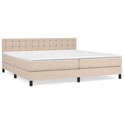 Image de Sommier à lattes de lit avec matelas Cappuccino 200x200 cm