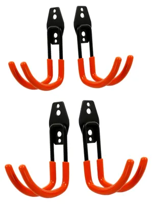 Produktbild von 4 Stück Schwerlast-Wandhaken zur Organisation in der Garage für Werkzeuge und Gartengeräte