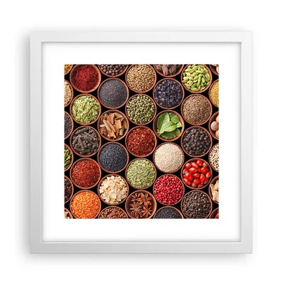 Produktbild von Gerahmtes Poster - Weißer Rahmen - Gewürz Küche - 30x30 cm - Wand Bild - Wanddeko - Wandbilder - Kunstposter - Wandposter - Bilderrahmen - Bilder - Kunstdruck - Wandbild - P2WAC30x30-3600