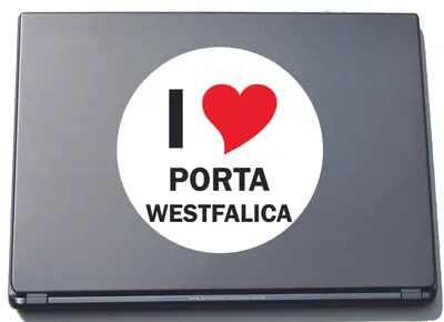 Produktbild von I Love Aufkleber Decal Sticker Laptopaufkleber Laptopskin 210 mm mit Stadtname PORTA WESTFALICA