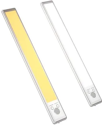 Image de Lot de 2 lampes à détecteur de mouvement de 24 cm – Sans fil, rechargeables par USB – Lumière chaude – Pour armoires, buffets et commodes