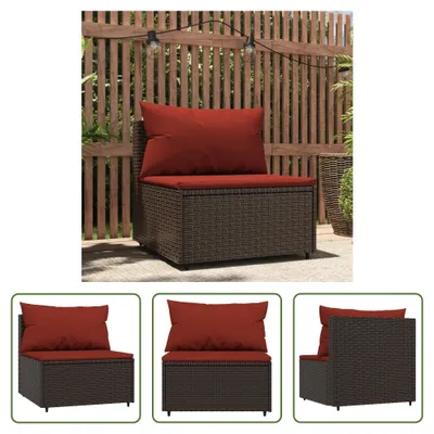 Obrázok produktu pre The Living Store Záhradné centrum Pohovka s vankúšmi Brown Poly Rattan