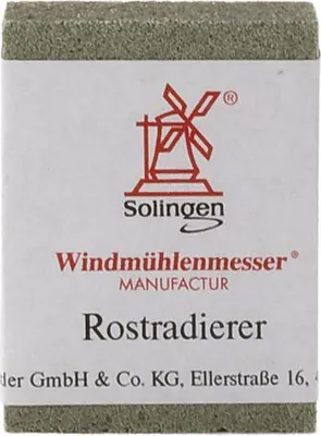 Produktbild von Windmühlenmesser Rostradierer für Kohlenstoffstahlmesser, grob (Körnung 80), 40x30x10 mm