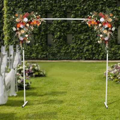 Immagine prodotto di Arco nuziale e supporto per sfondo - Cornice quadrata per sfondo - Metallo - 2 x 2 m - Portata 10 kg - Bianco