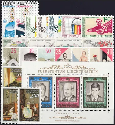 Produktbild von Liechtenstein 1988 postfrisch Nr. 937-959 Block 13