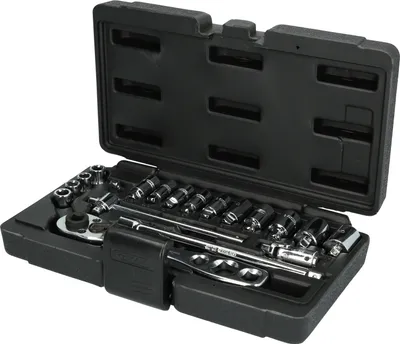 Obrázok produktu pre KS TOOLS 130.0300 - Steckschlüssel-Satz - 19 Kopf/Köpfe - Stahl - DIN 3120 - ISO 1174 - 865 g