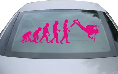 Produktbild von Indigos UG - Aufkleber Heckscheibe & Motorklappe DE7071 - pink - 600x189 mm - Evolution Taucher Schnorcheln - Auto Scheiben Fenster Heckklappe Tuning Racing JDM - Die cut