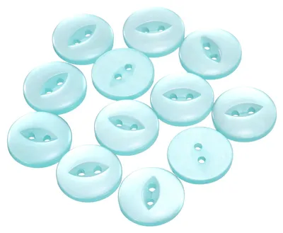 Produktbild von 12 Harzknöpfe, 20 mm Durchmesser, in Meeresblau, zum Annähen