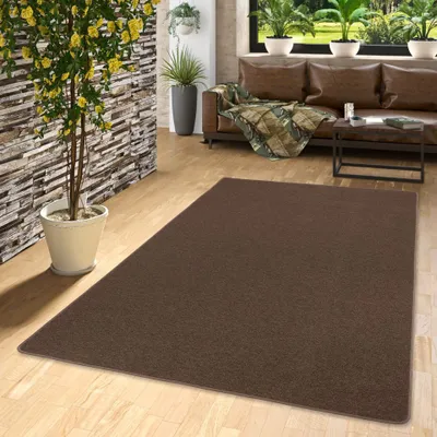 Produktbild von Feinschlingen Velour Teppich Strong Dunkelbraun, Größe:160x240 cm