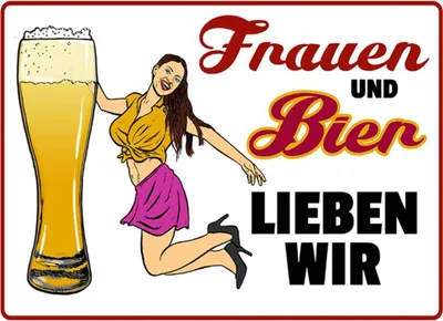 Produktbild von vianmo Holzschild 30x40 cm Frauen und Bier lieben wir