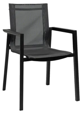 Produktbild von Stapelbarer Gartenstuhl Delia | Anthrazit | Textilene | Brafab | 2er Set