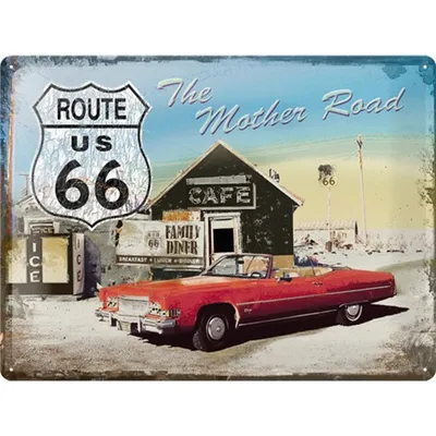 Obrázek produktu pro 000 Nostalgic-Art - Blechschild 30 x 40 cm - US Highways - Route 66 The Mother Road