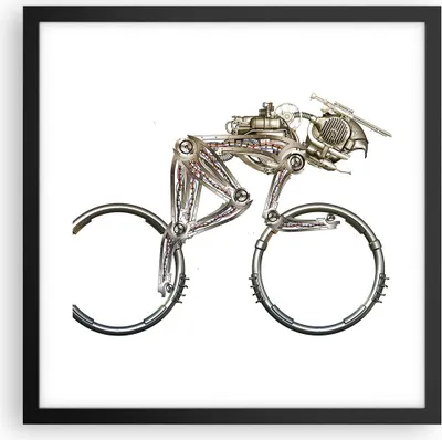 Produktbild von Gerahmtes Poster - Schwarzer Rahmen - Fahrrad Roboter Modern - 40x40 cm - Wand Bild - Wanddeko - Wandbilder - Kunstposter - Wandposter - Bilderrahmen - Bilder - Kunstdruck - Wandbild - P2BAC40x40-4194