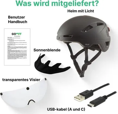 Productafbeelding van Fietshelm L - lichtgewicht - met afneembare vizier - NTA gecertificeerd - GOOFF