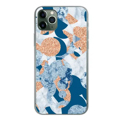 Produktbild von MuchoWow® Handyhülle Schutzhülle Hülle für iPhone 11 Pro Max Marmor - Geometrische Formen - Glitter Silikon Softcase Handy Hülle - Schutz