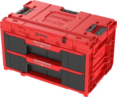 Produktbild von Qbrick System ONE Drawer 2 Toolbox 2.0 RED Ultra HD Custom Werkzeugbox 587 x 380 x 340 mm 29 l mit zwei Schubladen