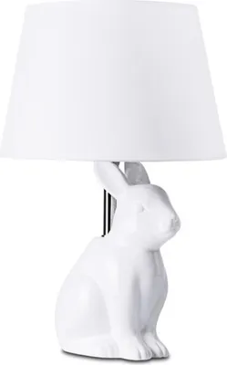 Produktbild von KONSIMO Tischlampe mit Kaninchenmotiv "LEPUS", Weiß, Keramik