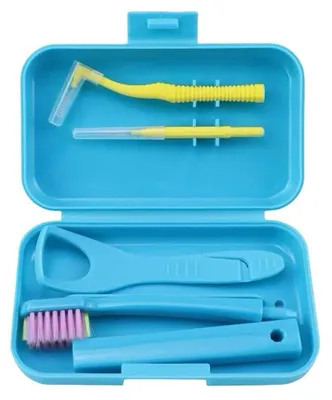 Obrázok produktu pre Sada na ústnu hygienu, hygienické skladovanie, prenosné pomôcky na ústnu starostlivosť, modrá farba