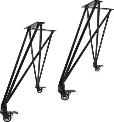Immagine prodotto di Natural Goods Berlin telaio per tavolo X REGOLABILE, guide per tavolo, gambe per tavolo, telaio per tavolo, gambe per panca con rotelle, nero, 49 cm, 2 pezzi