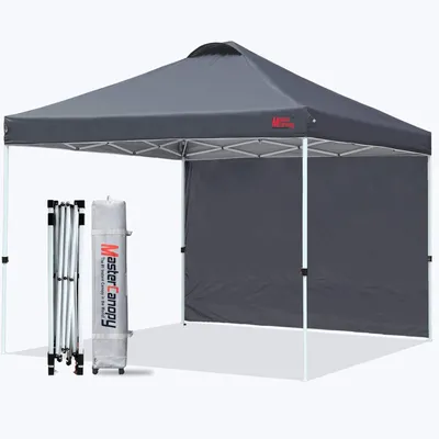 Productafbeelding van Pop-up paviljoen, 2 x 2 meter, met ventilatie en 1 zijwand, zwart