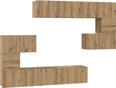 Produktbild von vidaXL TV-Schrankset 8 stk. Artisan-Eiche Holzwerkstoff