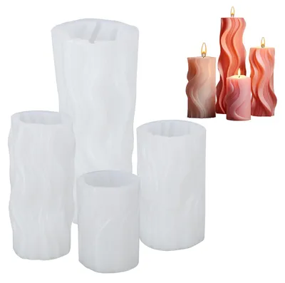 Produktbild von 4-teiliges 3D-Silikonform-Kerzenform-Set – DIY-Kerzenformen, Kerzenform für Duftkerzen, handgemachte Seife und Bastelprojekte