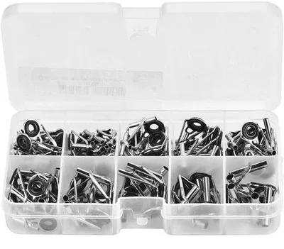 Image de Kit de pêche en acier inoxydable avec anneaux en céramique - 10 tailles - Durable - Résistant aux intempéries