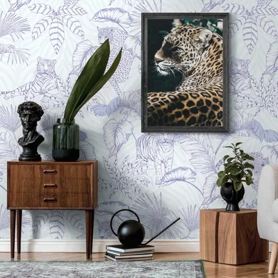 Immagine prodotto di Profhome 392031-GU Carta da parati in tessuto non tessuto jungle opaco viola bianco 1,59 m x 2,8 m