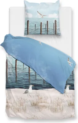 Produktbild von ZO! Home Renforcé Bettwäsche - Sandler - Möwe, Strand 135 x 200 cm Möwe,Strand,Meer