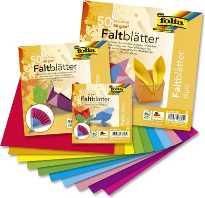 Image de Folia 499/1515 Chemises "Duo" - 50 flles, 10 couleurs assorties, 80g, 15x15cm(S-T)