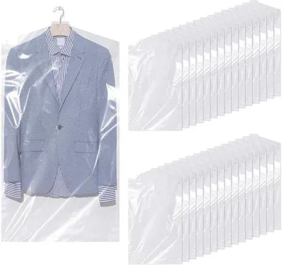 Produktbild von Famanu Set von 30 Kleidungs-Hüllen, 60 x 90 cm, transparente Aufbewahrungssäcke für Kleidung