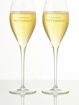Produktbild von Taittinger Champagnergläser - 2er Set - Original Flûtes mit Taittinger Branding - Elegante Schaumweingläser