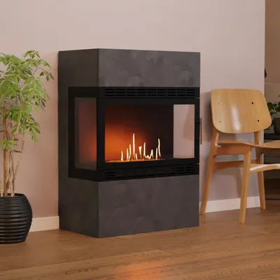 Produktbild von GLOW FIRE Ethanol Kamin 'Lillesand XL Vision' | Ethanolofen in weiß mit 3 Std. Brenndauer und 3 KW Heizleistung | BxHxT: 70x100x40 cm