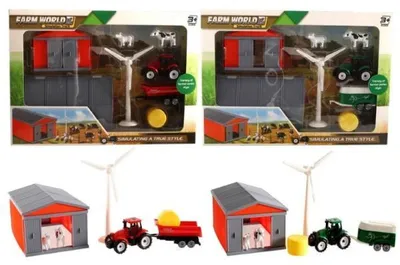 Produktbild von Kidsfun Bauernhof Spielset mit Scheune und Windmühle - Bauernhof Spielzeug