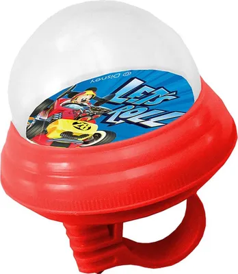 Produktbild von Tataway Disney Mickey Mouse Luftglocke aus Kunststoff mit weicher Kunststoffkappe für Kinderfahrrad, Blau und Rot